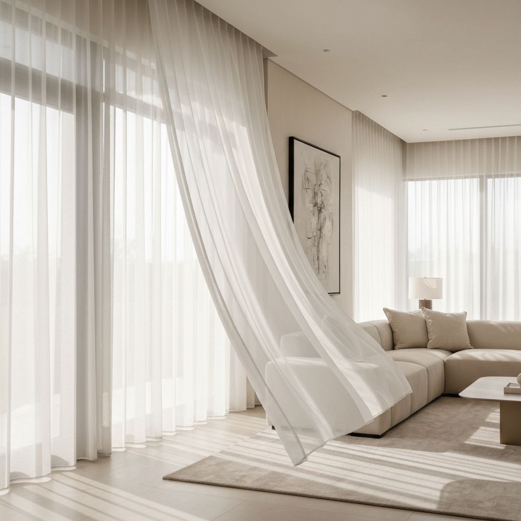 Cortinas elegantes en una sala de estar moderna